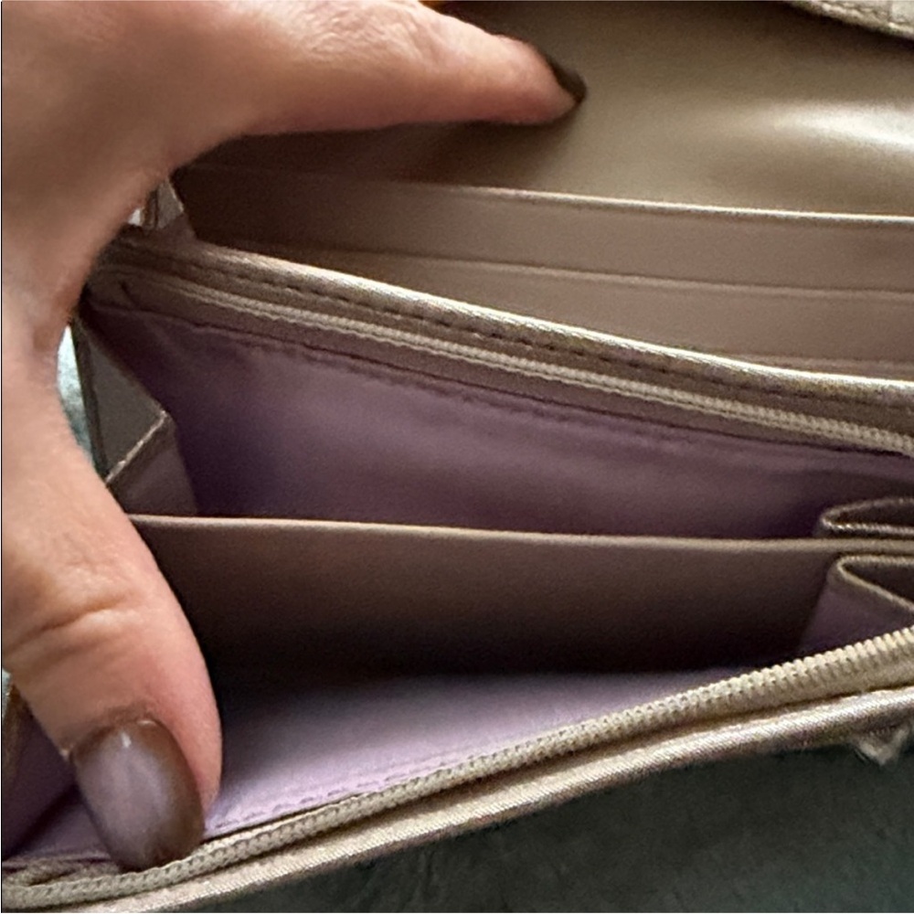Coach Soho Champagne Gold Trifold Wallet - Picture 2 of 4
